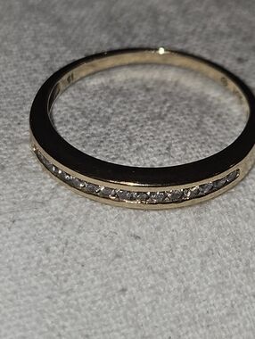 Solid 14k Yellow Gold 15 Diamond Channel-Set Band Keer & Kingsland Size 7